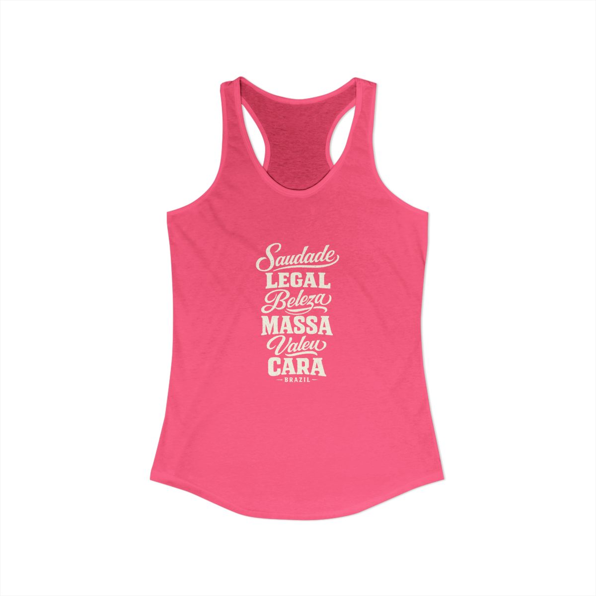 Brazil local slang women's tank top — typographic sayings design | Nameshi Destinations (view 3)