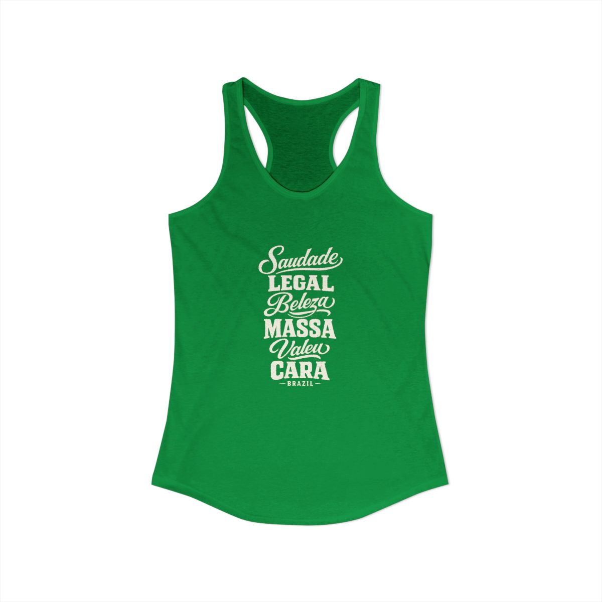 Brazil local slang women's tank top — typographic sayings design | Nameshi Destinations (view 7)