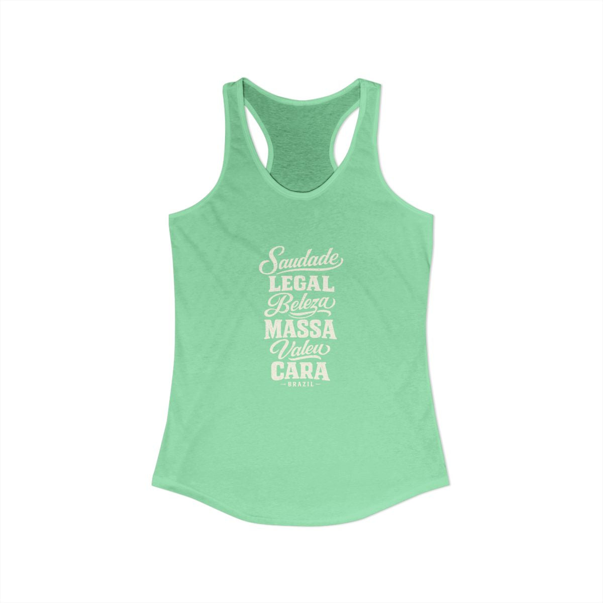 Brazil local slang women's tank top — typographic sayings design | Nameshi Destinations (view 13)
