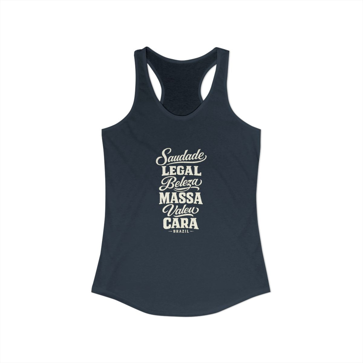 Brazil local slang women's tank top — typographic sayings design | Nameshi Destinations (view 5)
