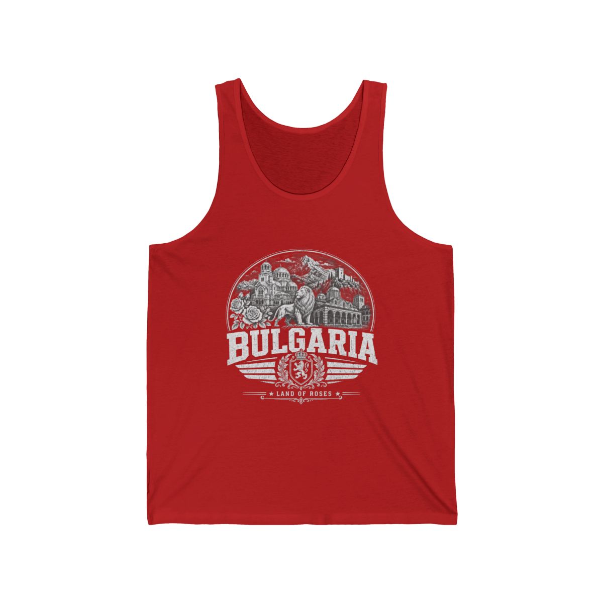Bulgaria Men's Tank Top — Red (front)