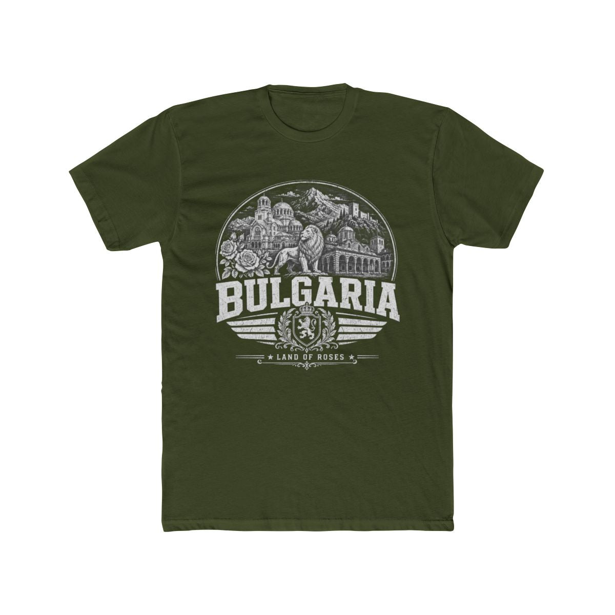 Bulgaria Men's Tee — Solid Military Green