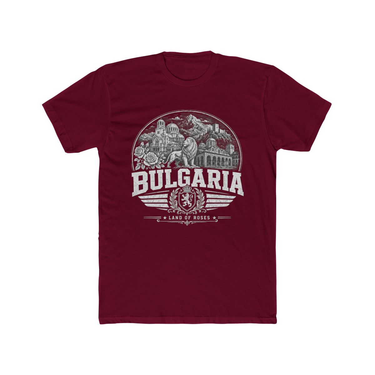 Bulgaria Men's Tee — Solid Cardinal Red