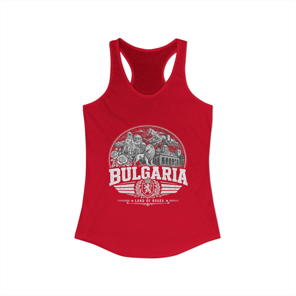 Bulgaria Women's Tank Top — Solid Red (front)