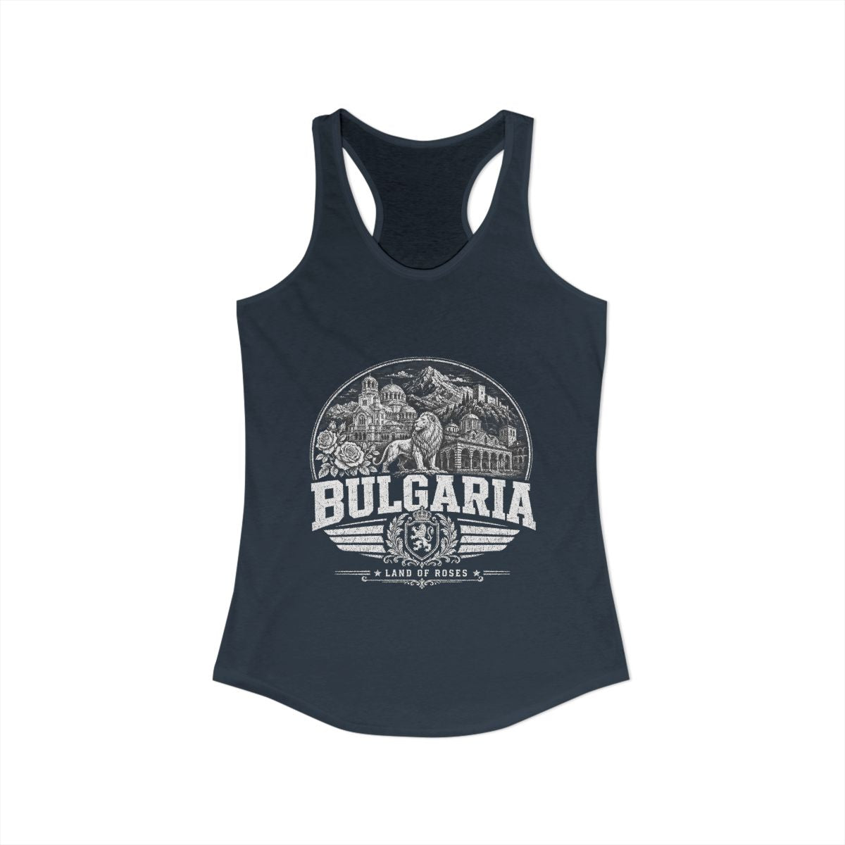 Bulgaria Women's Tank Top — Solid Indigo (front)