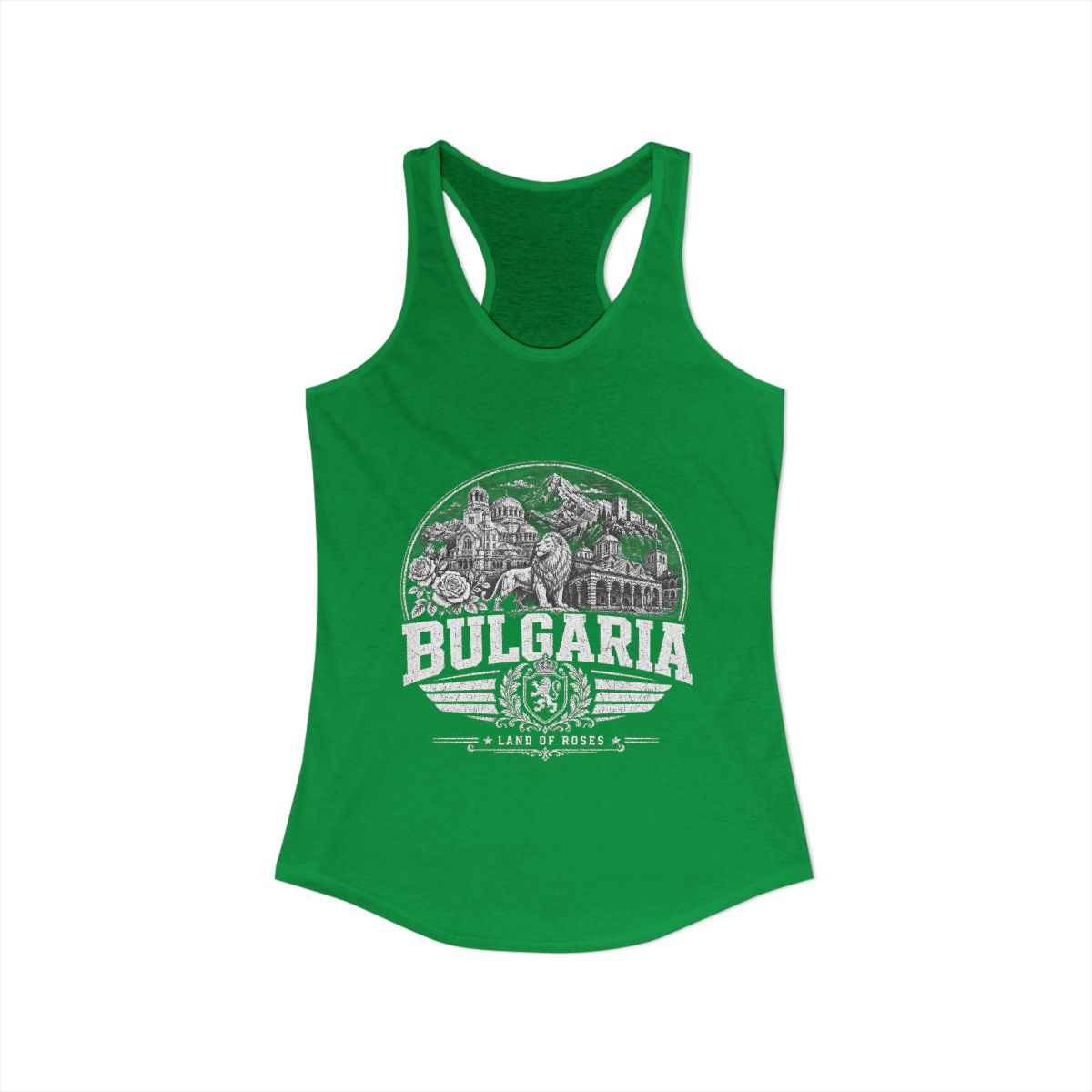Bulgaria Women's Tank Top — Solid Kelly Green (front)