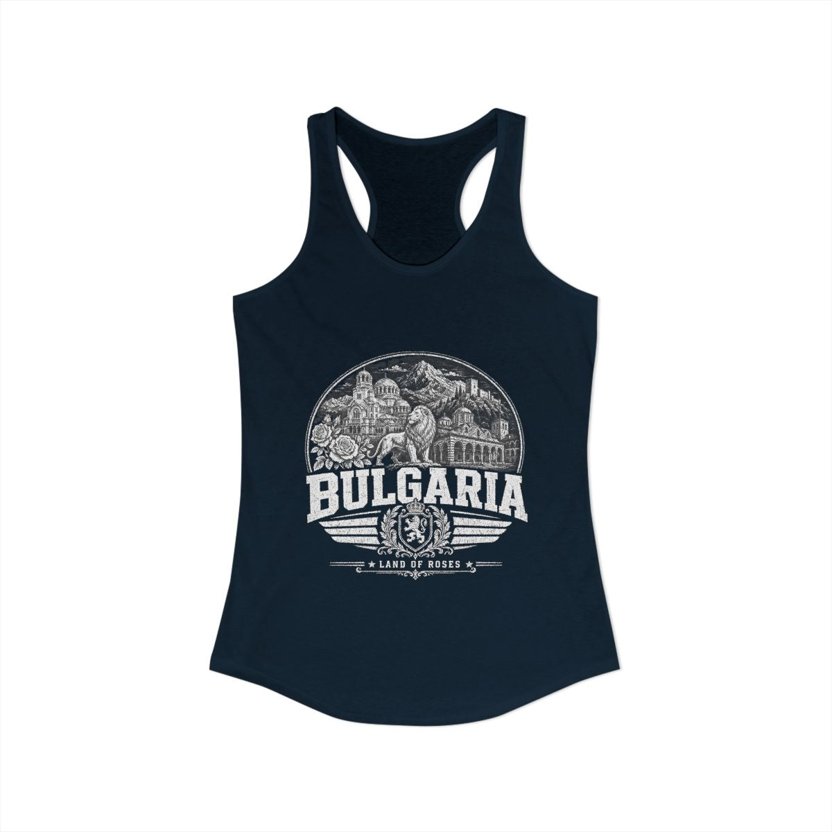 Bulgaria Women's Tank Top — Solid Midnight Navy (front)
