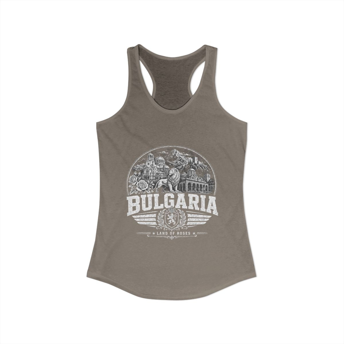 Bulgaria Women's Tank Top — Solid Warm Gray (front)