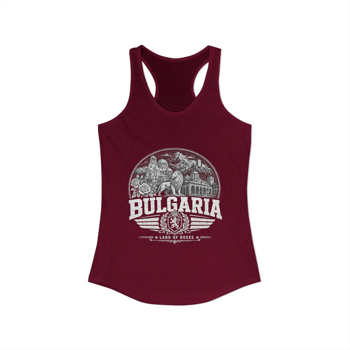 Bulgaria Women's Tank Top — Solid Cardinal Red (front)