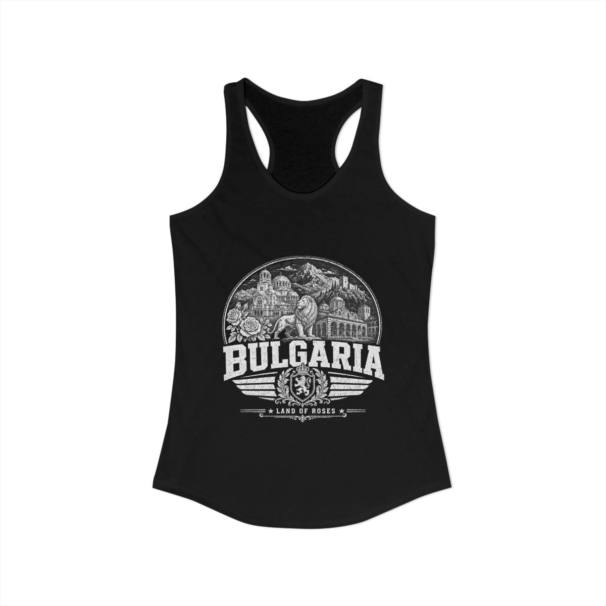 Bulgaria Women's Tank Top — Solid Black (front)