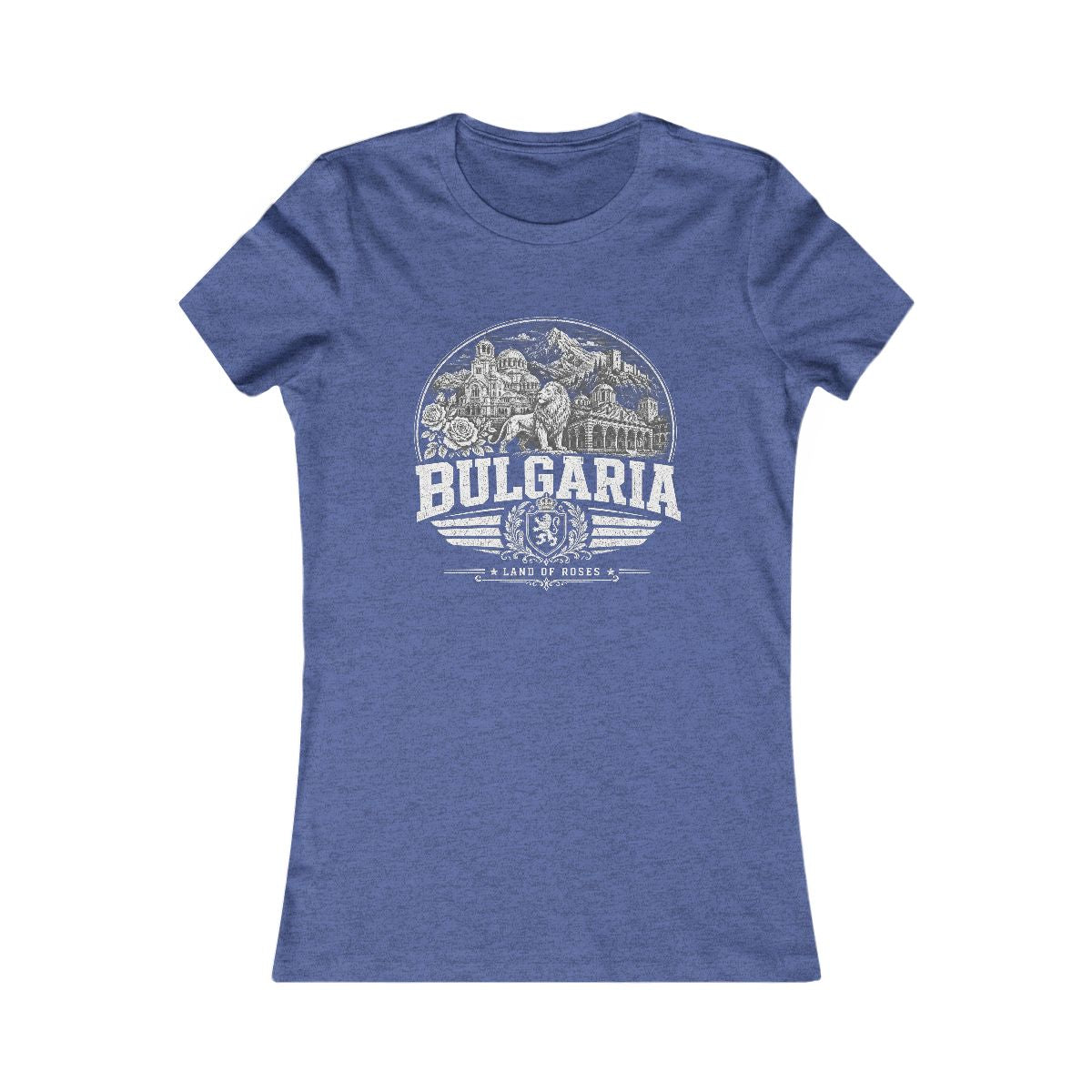 Bulgaria Women's Tee — Heather True Royal