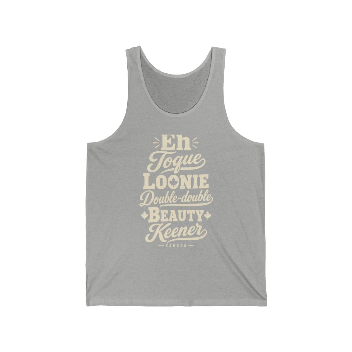 Canada local slang men's tank top — typographic sayings design | Nameshi Destinations (view 1)