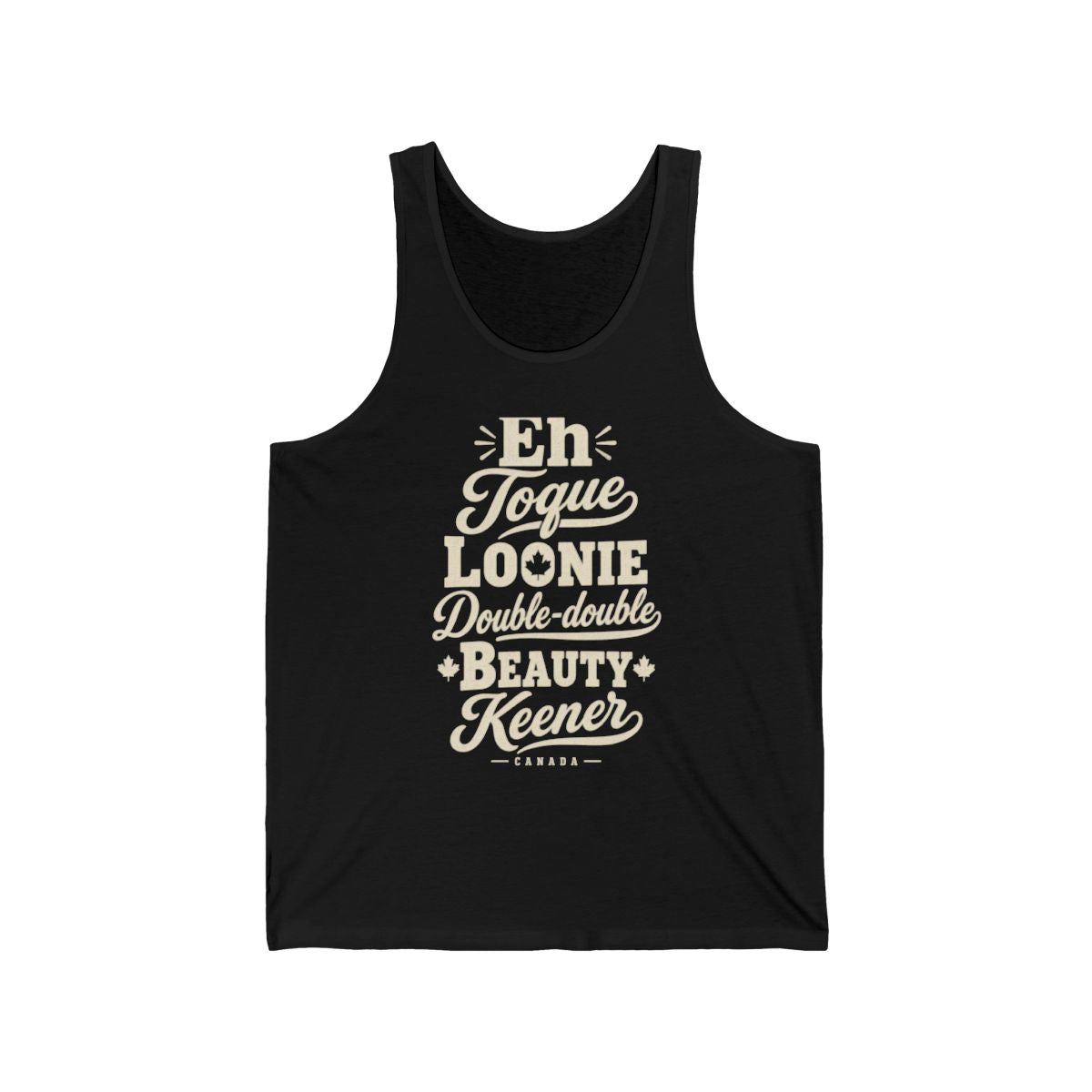 Canada local slang men's tank top — typographic sayings design | Nameshi Destinations (view 3)