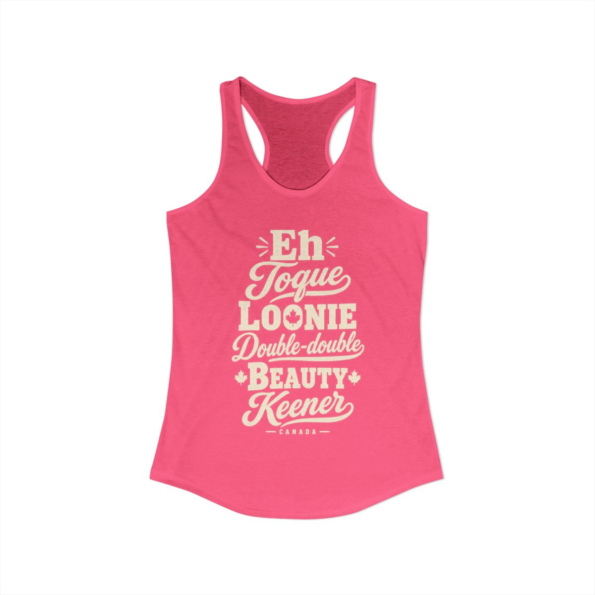 Canada local slang women's tank top — typographic sayings design | Nameshi Destinations (view 3)