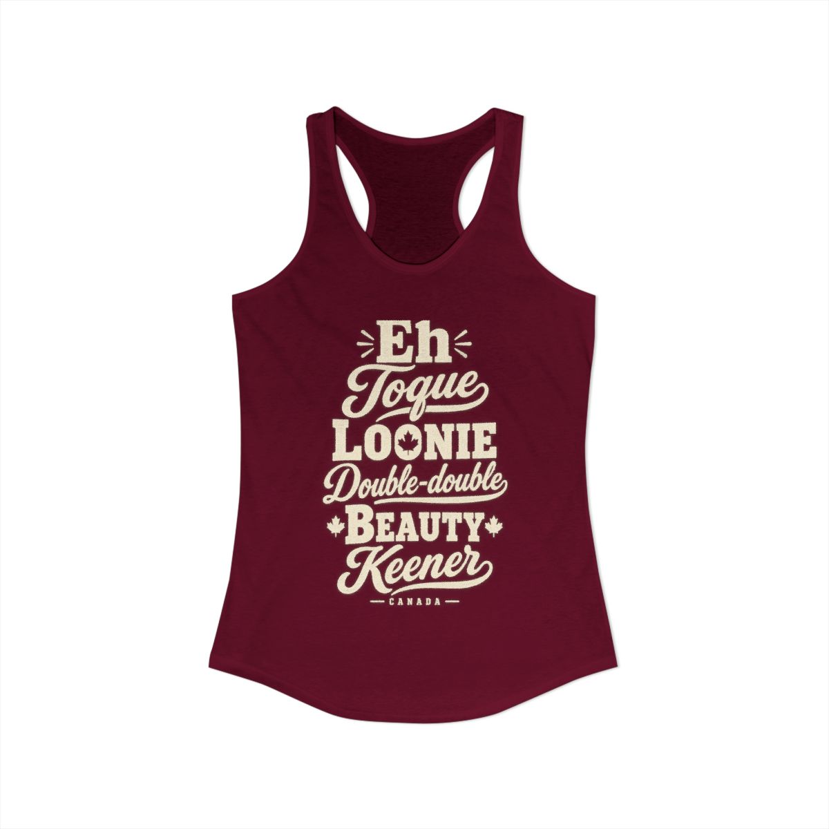 Canada local slang women's tank top — typographic sayings design | Nameshi Destinations (view 27)