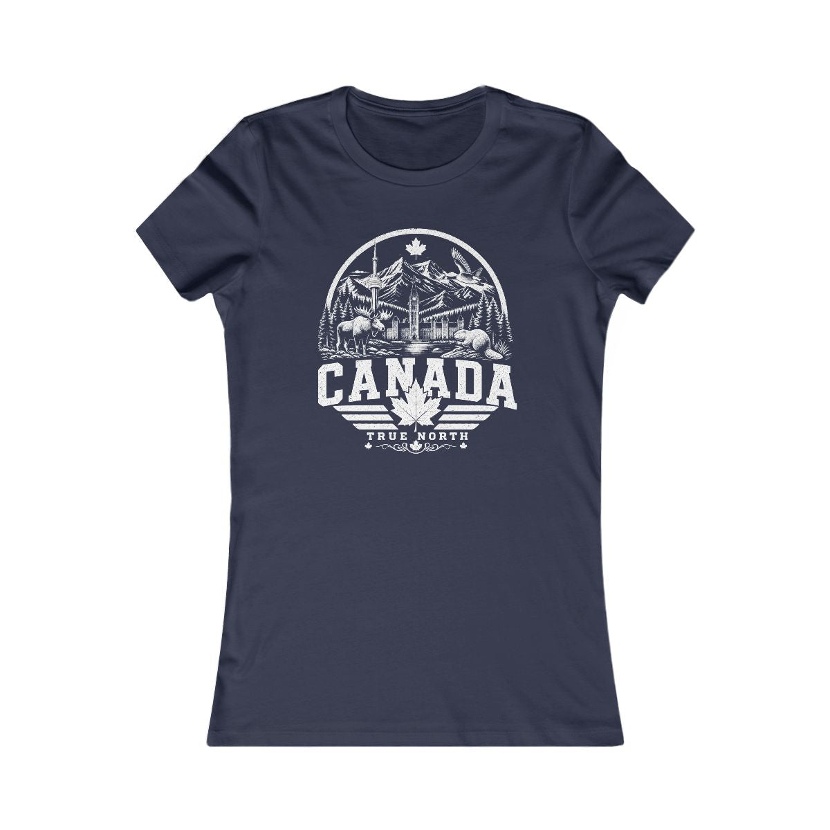 Canada Vintage Landmarks Women's Tee — Navy