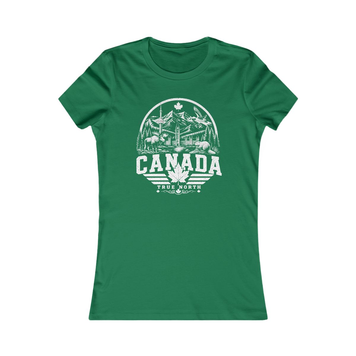 Canada Vintage Landmarks Women's Tee — Kelly