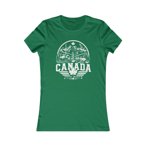 Canada Vintage Landmarks Women's Tee — Kelly