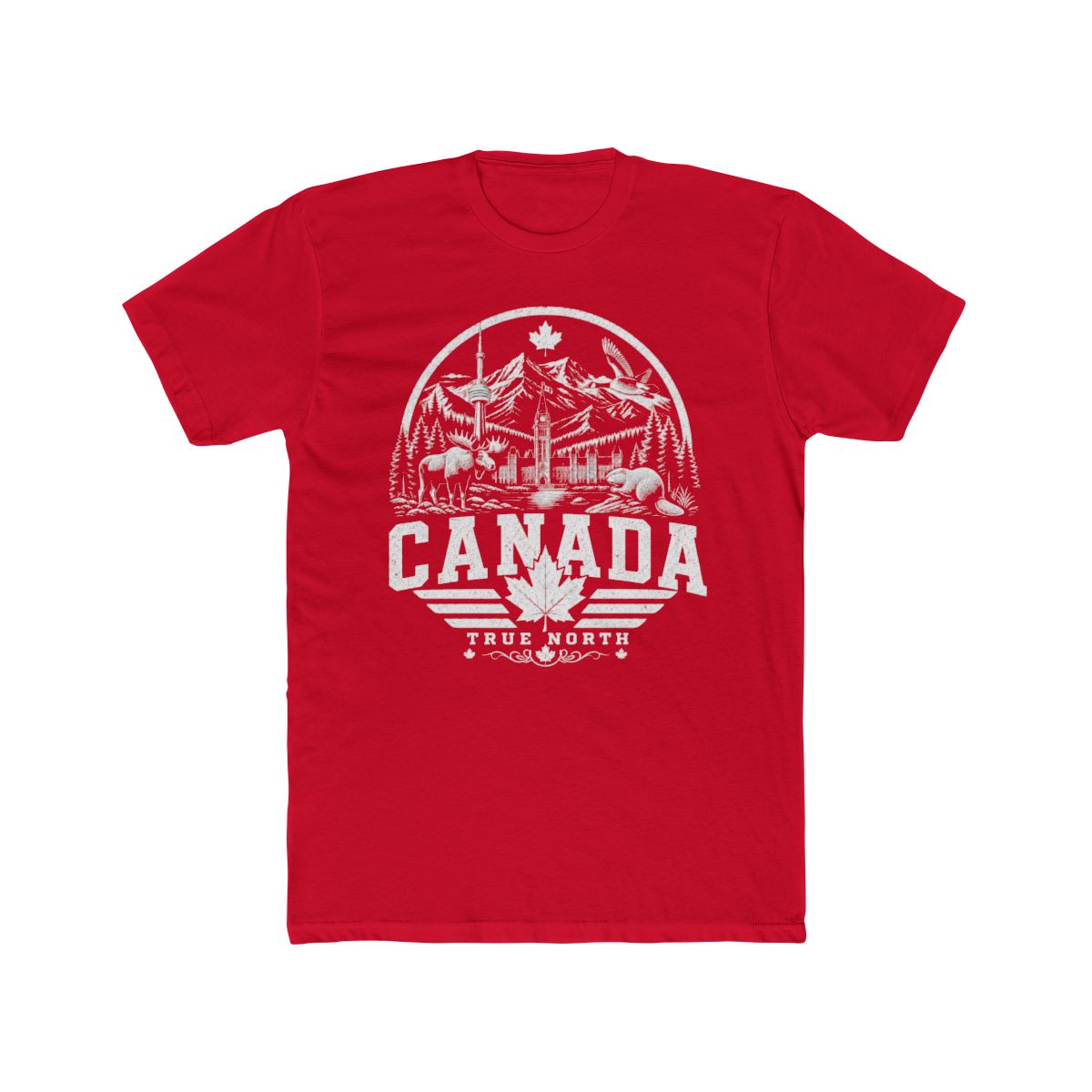 Canada Vintage True North Men's Tee — Solid Red
