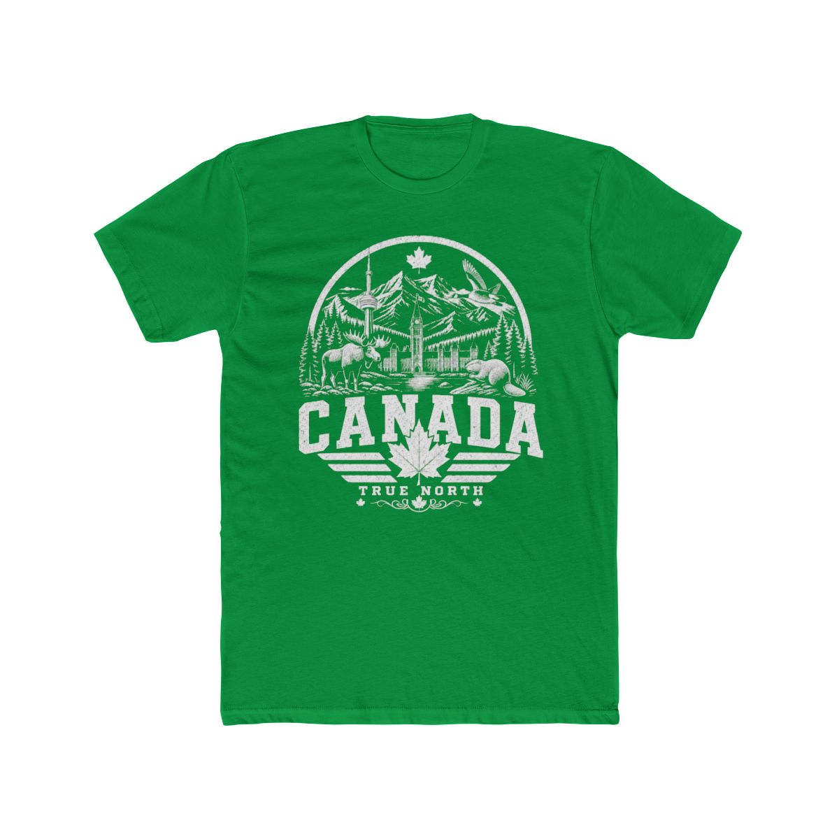 Canada Vintage True North Men's Tee — Solid Kelly Green