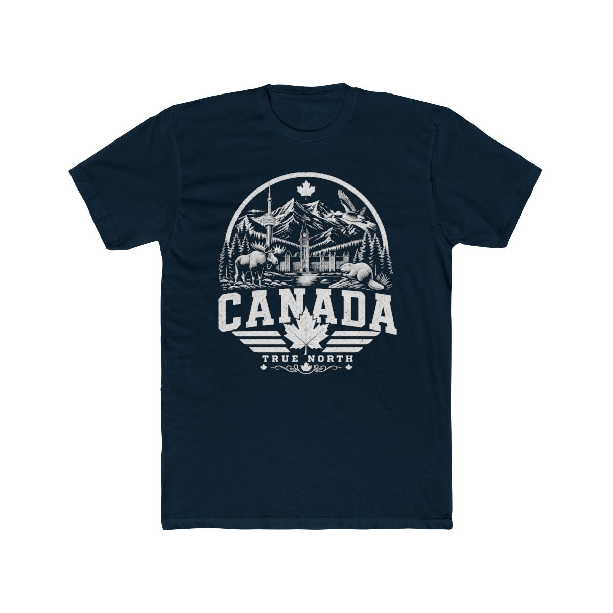 Canada Vintage True North Men's Tee — Solid Midnight Navy