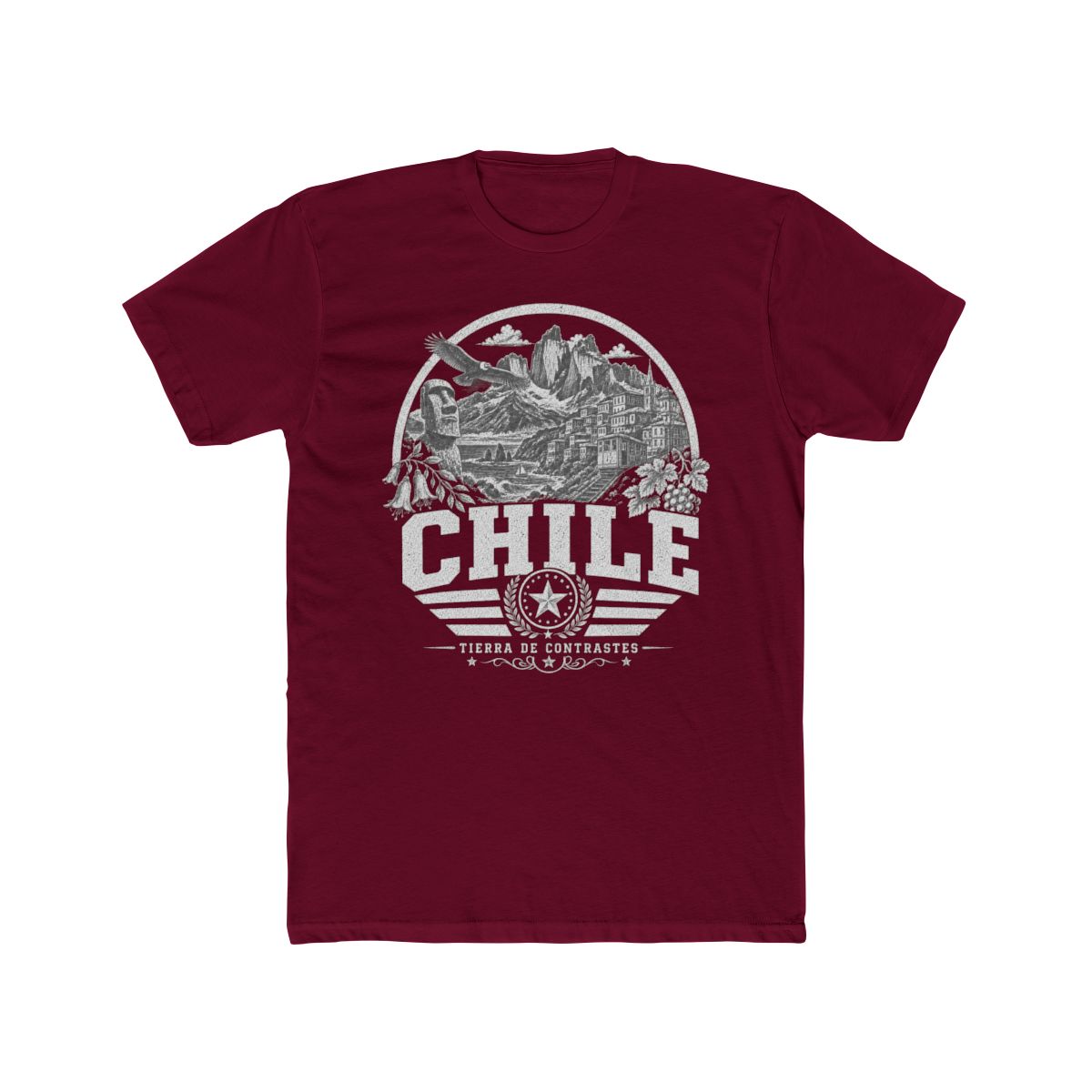Chile Men's Tee — Solid Cardinal Red