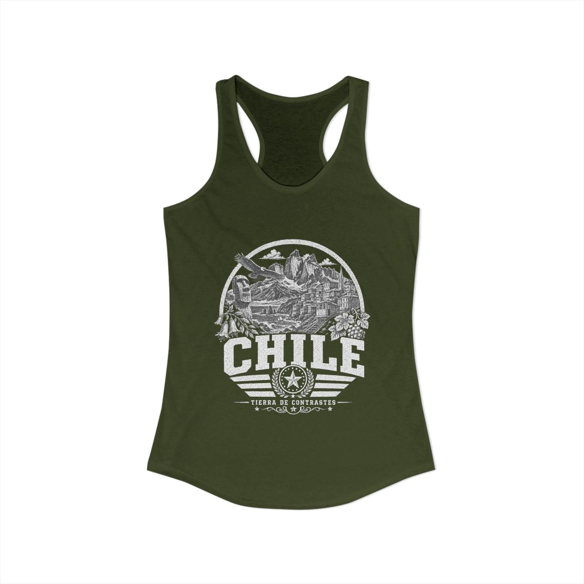 Chile Women's Tank Top — Solid Military Green (front)