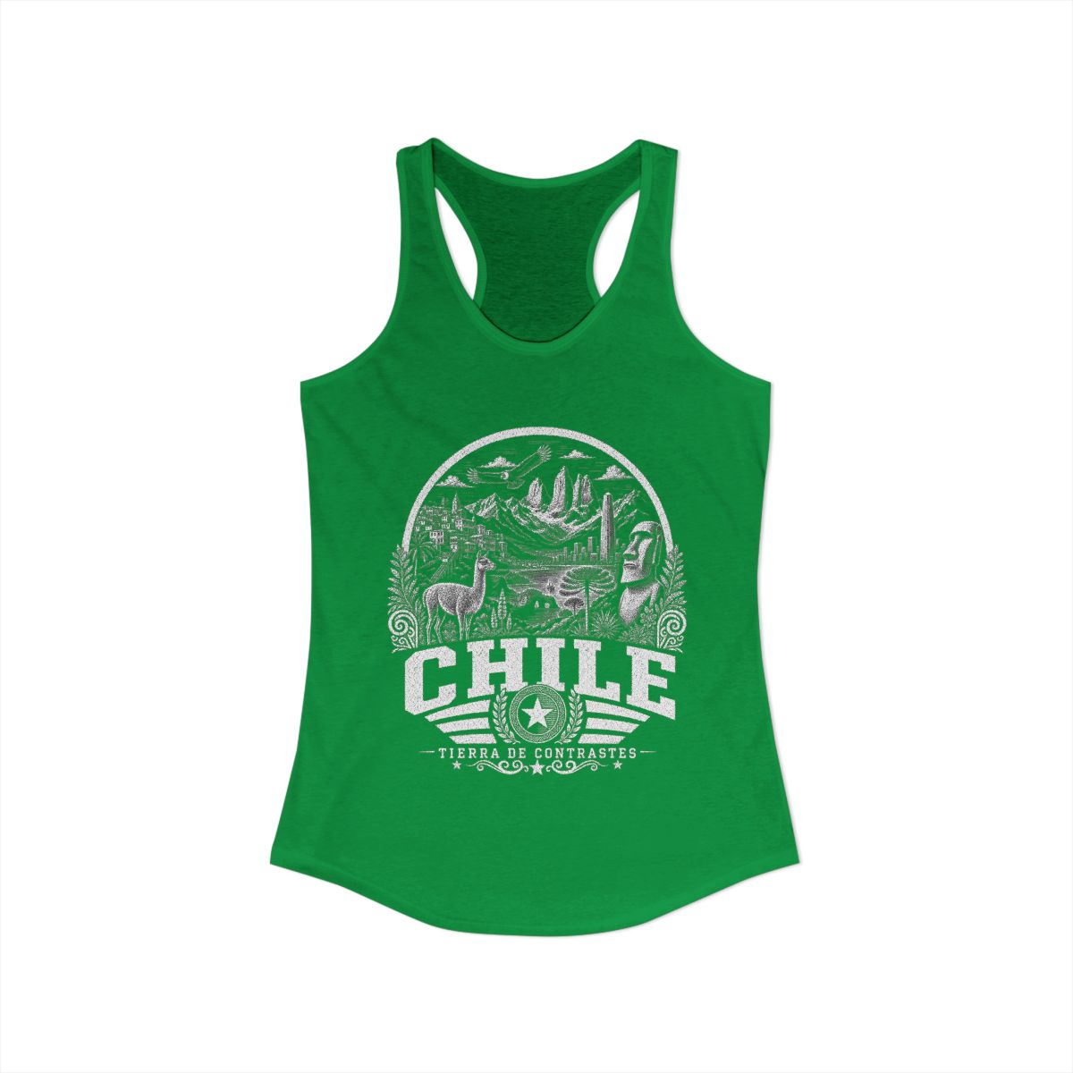 Chile Women's Tank Top — Solid Kelly Green (front)