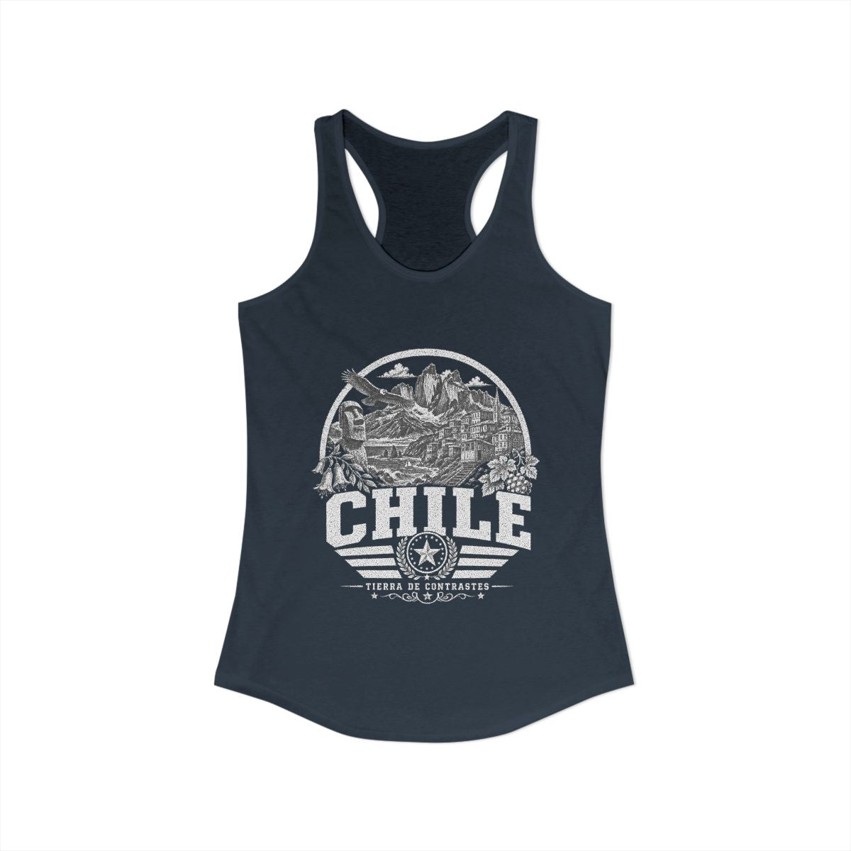 Chile Women's Tank Top — Solid Indigo (front)