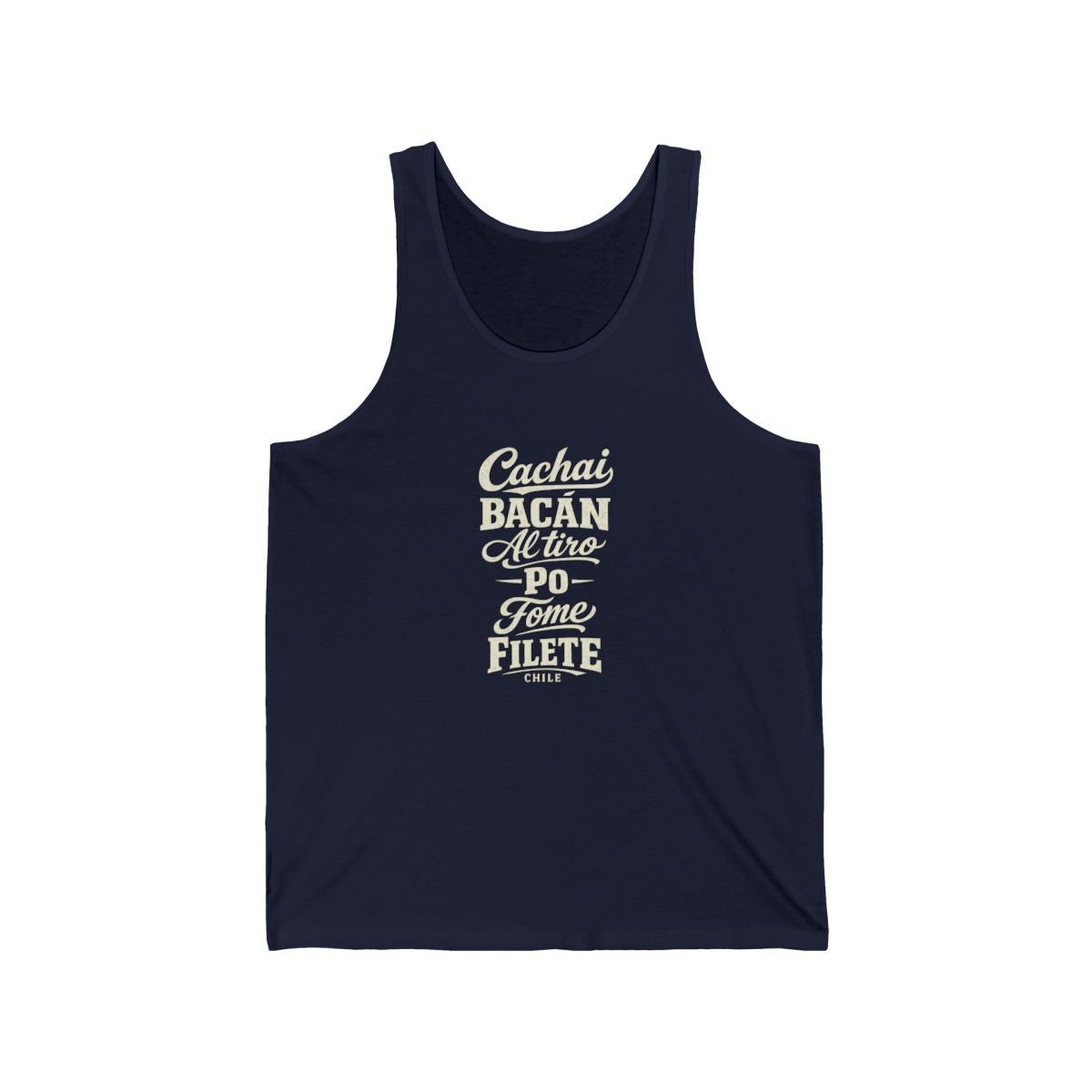 Chile local slang men's tank top — typographic sayings design | Nameshi Destinations (view 15)