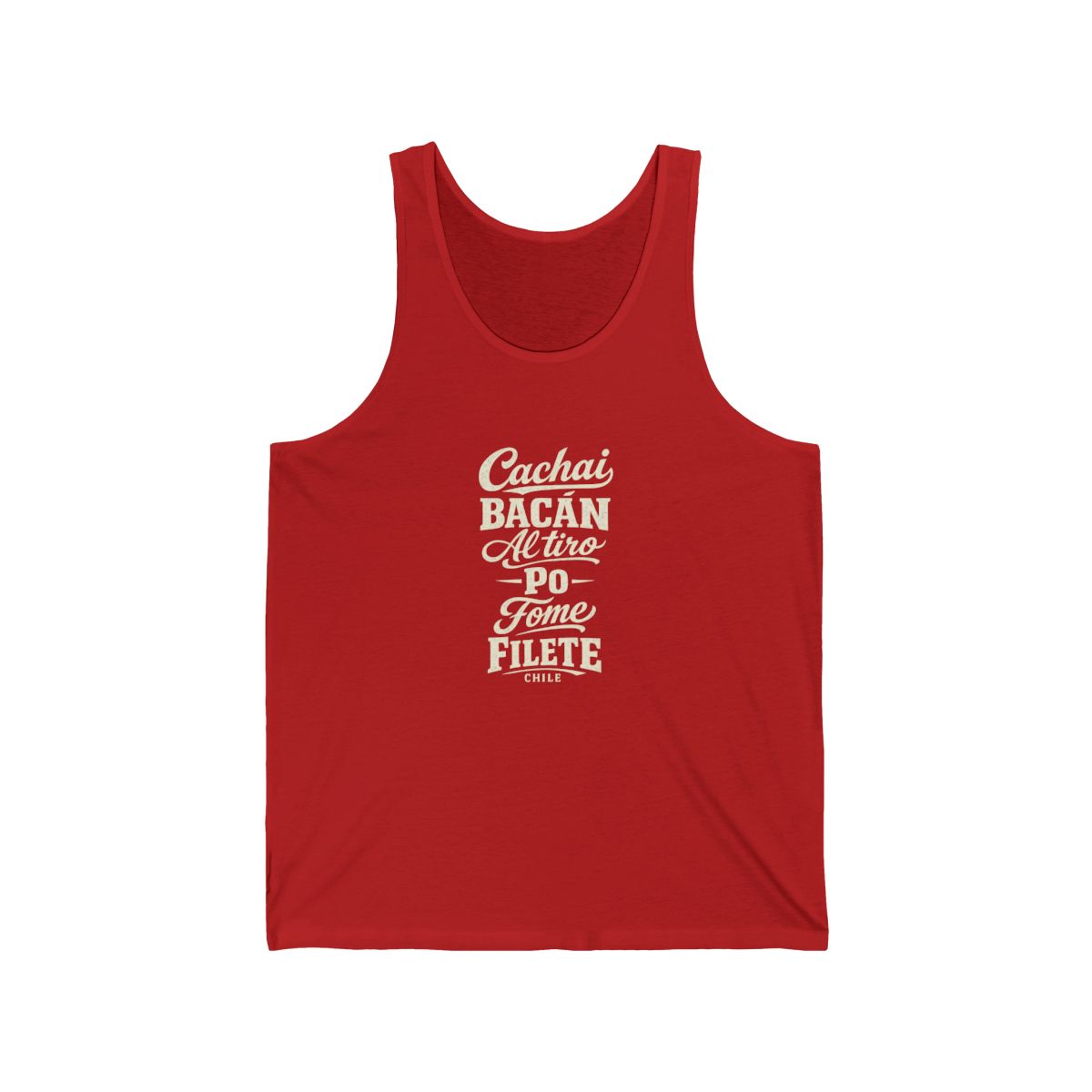 Chile local slang men's tank top — typographic sayings design | Nameshi Destinations (view 11)