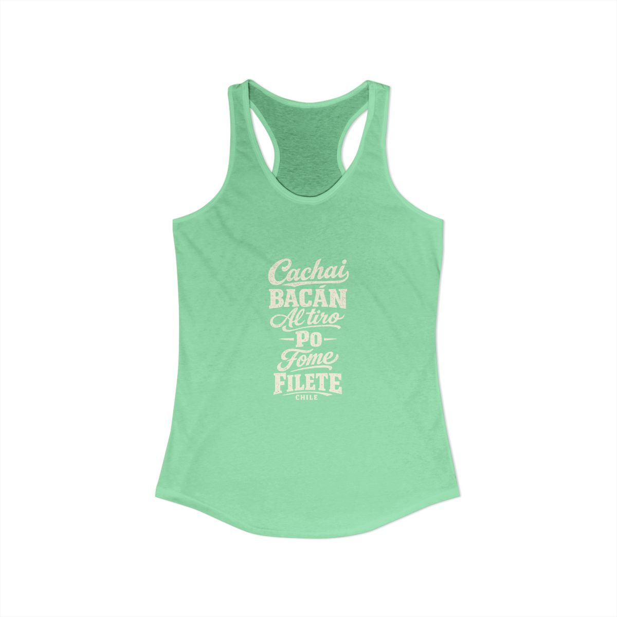 Chile local slang women's tank top — typographic sayings design | Nameshi Destinations (view 13)