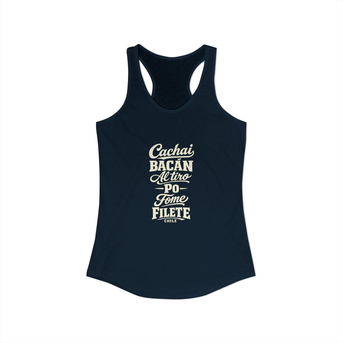 Chile local slang women's tank top — typographic sayings design | Nameshi Destinations (view 9)