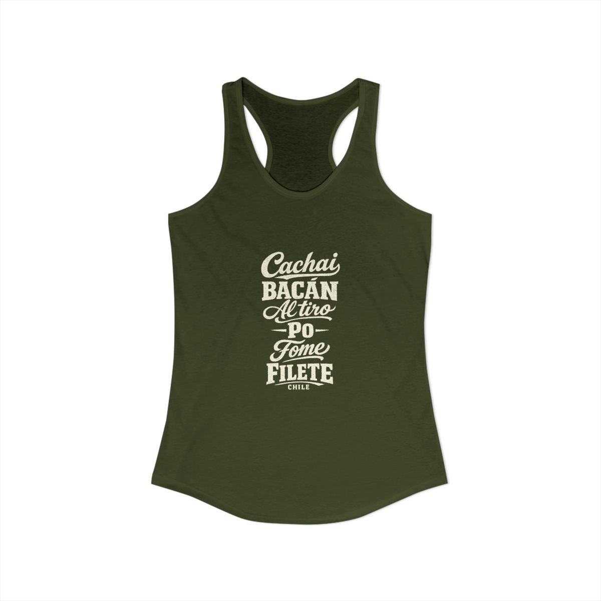 Chile local slang women's tank top — typographic sayings design | Nameshi Destinations (view 11)