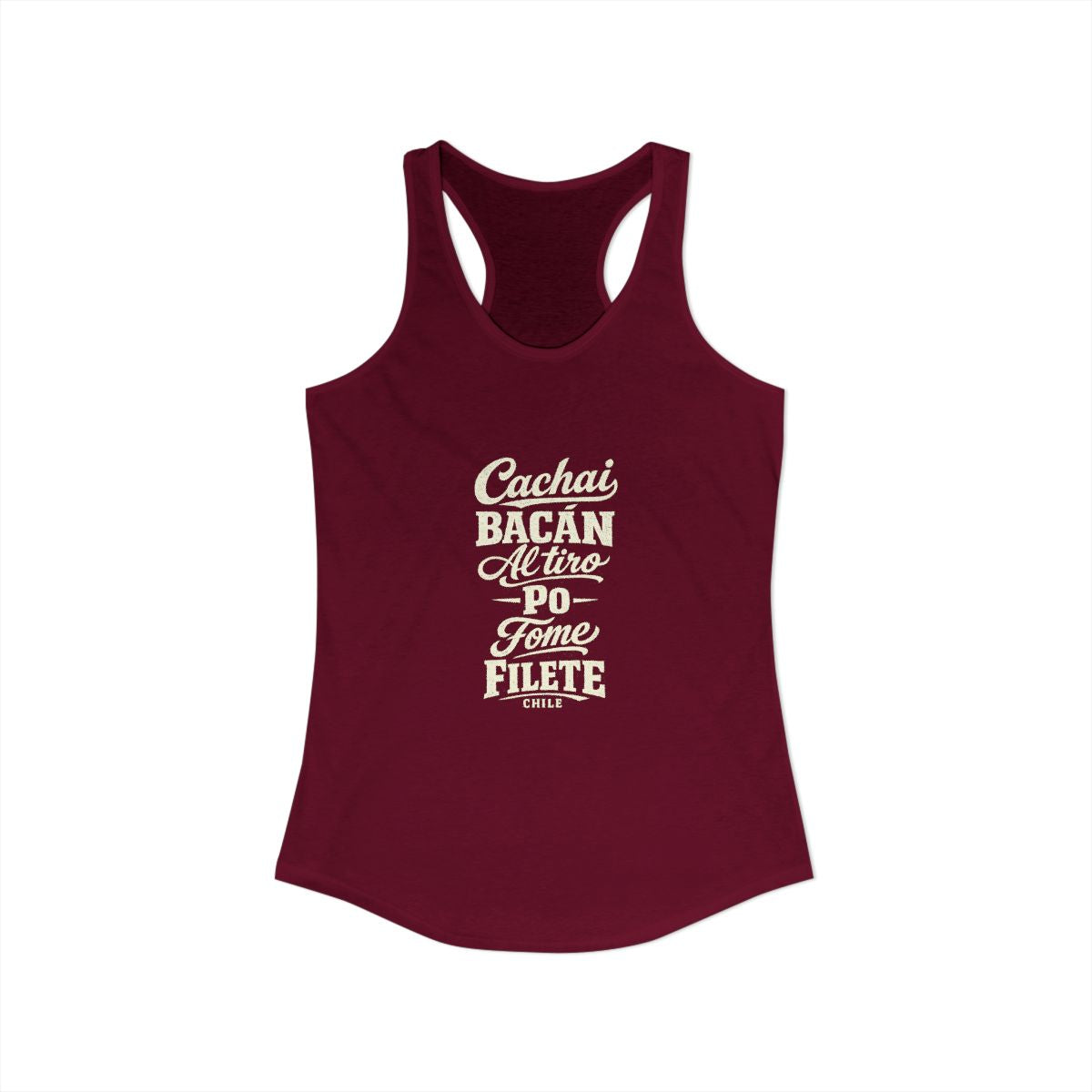 Chile local slang women's tank top — typographic sayings design | Nameshi Destinations (view 27)
