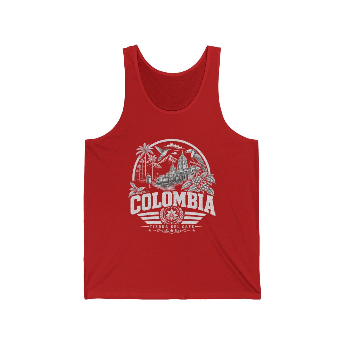 Colombia Men's Tank Top — Red (front)
