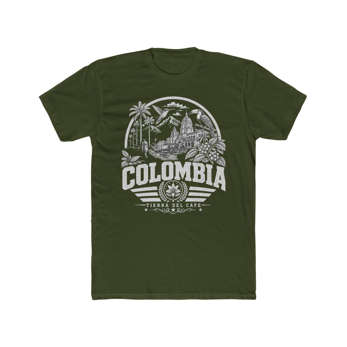 Colombia Men's Tee — Solid Military Green