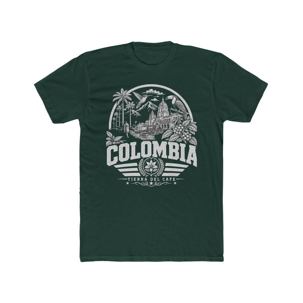 Colombia Men's Tee — Solid Forest Green