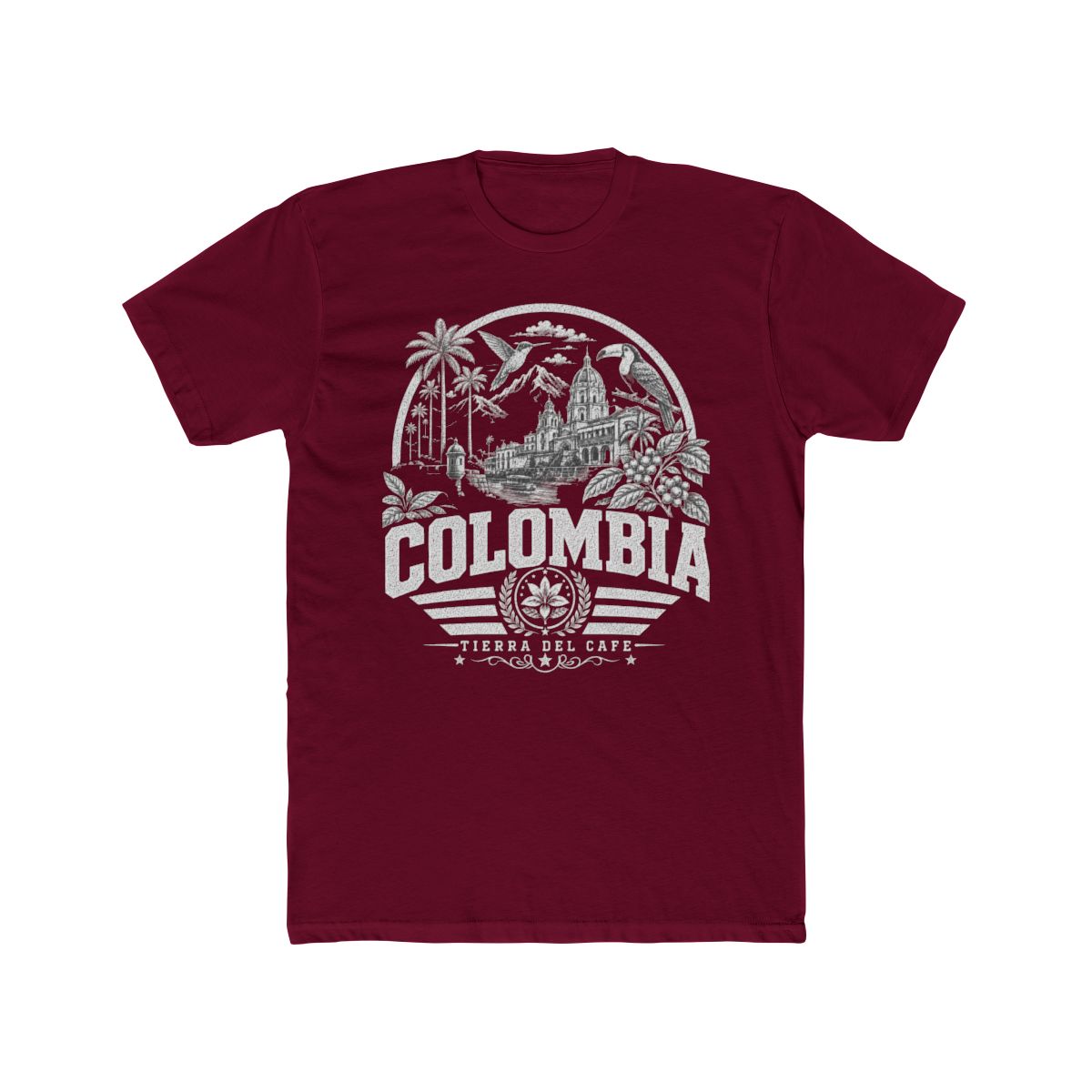 Colombia Men's Tee — Solid Cardinal Red