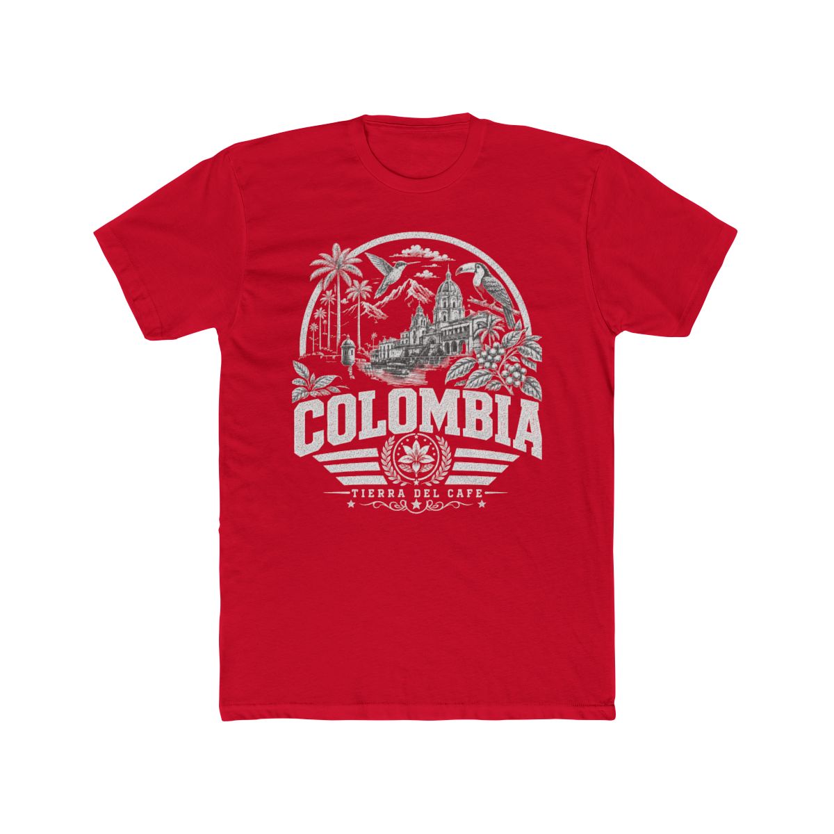 Colombia Men's Tee — Solid Red