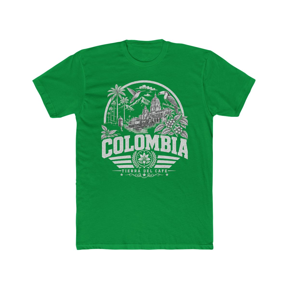 Colombia Men's Tee — Solid Kelly Green