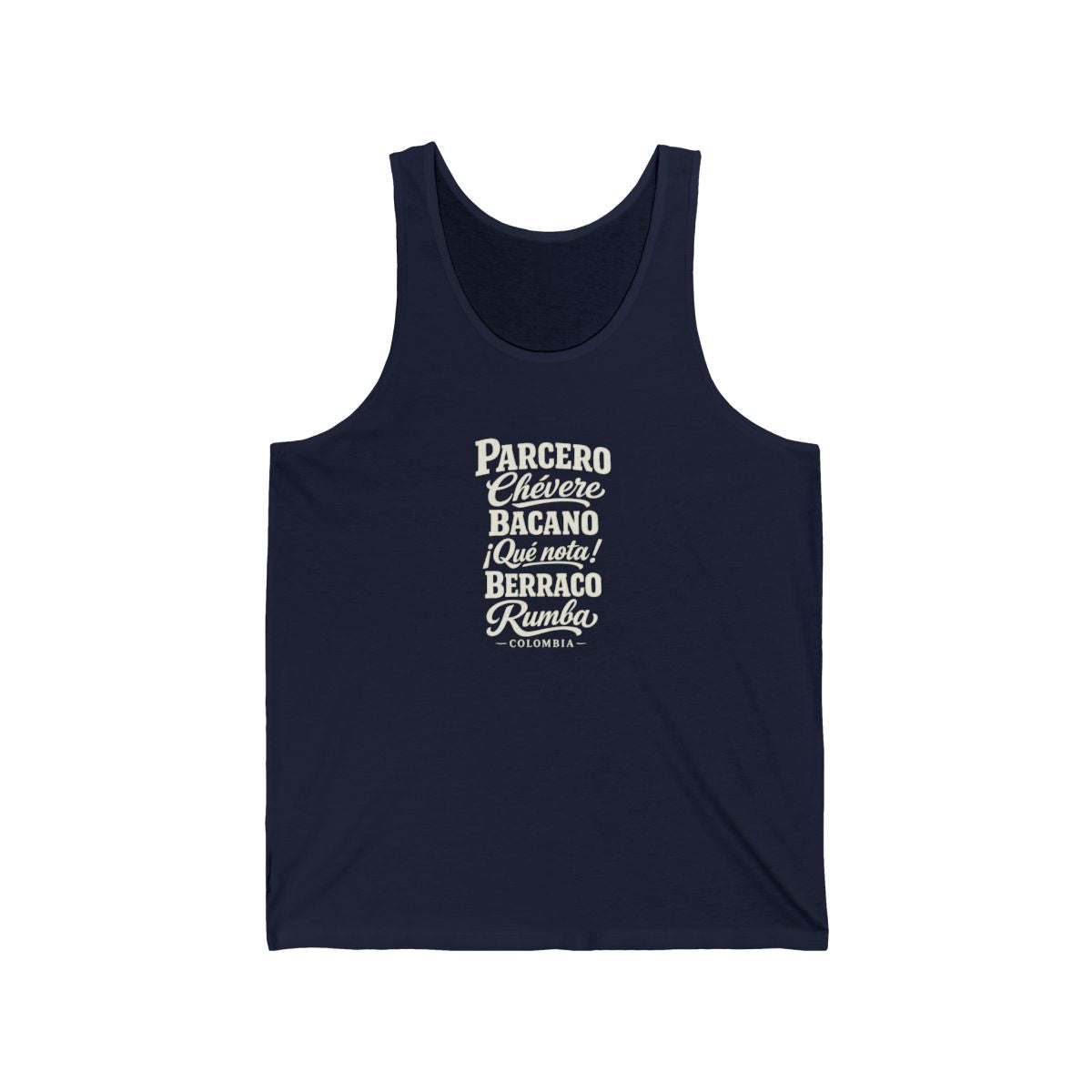 Colombia local slang men's tank top — typographic sayings design | Nameshi Destinations (view 15)