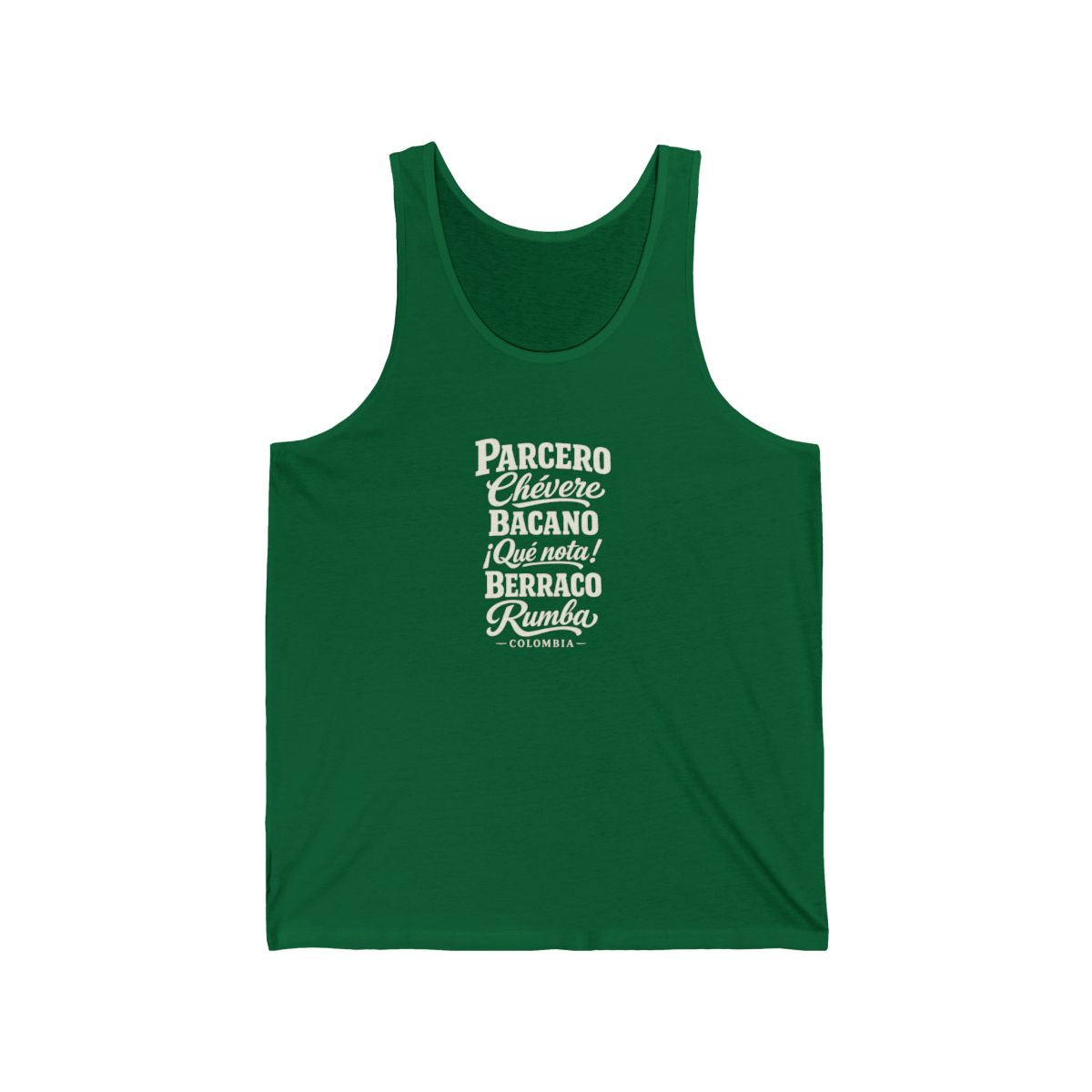 Colombia local slang men's tank top — typographic sayings design | Nameshi Destinations (view 7)
