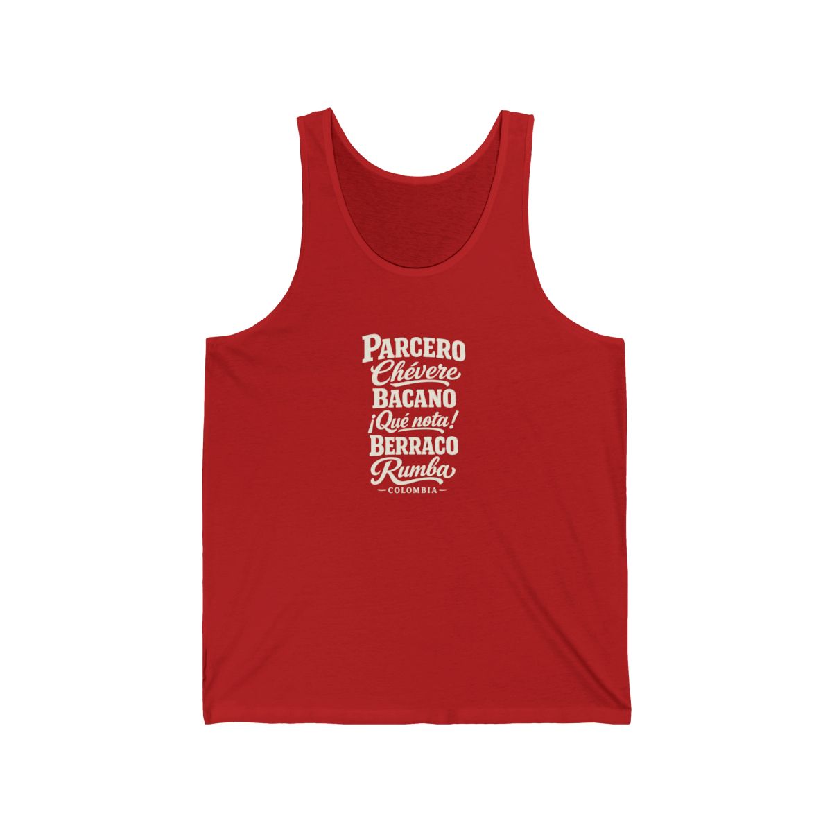 Colombia local slang men's tank top — typographic sayings design | Nameshi Destinations (view 11)