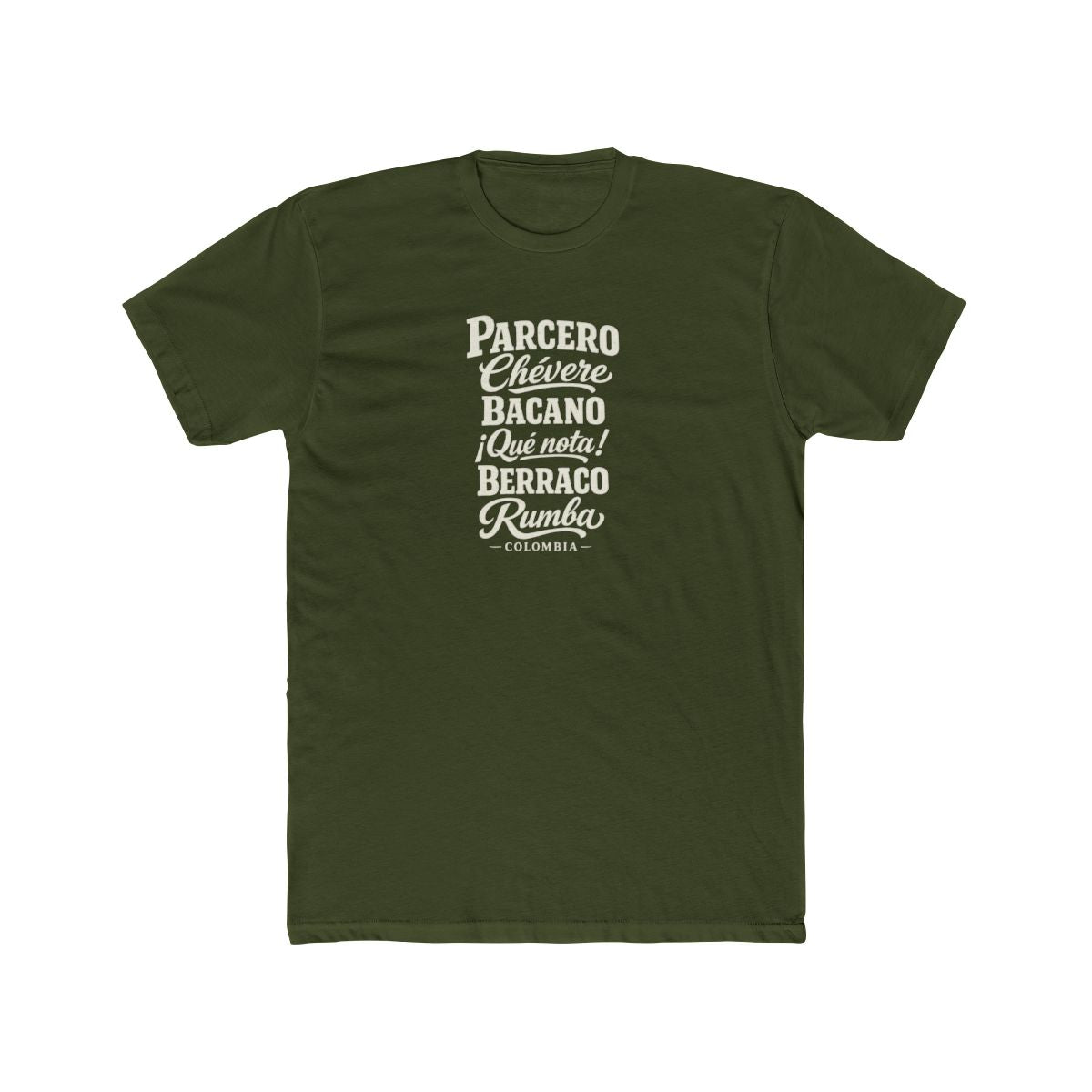 Colombia local slang men's tee — typographic sayings design | Nameshi Destinations (view 4)