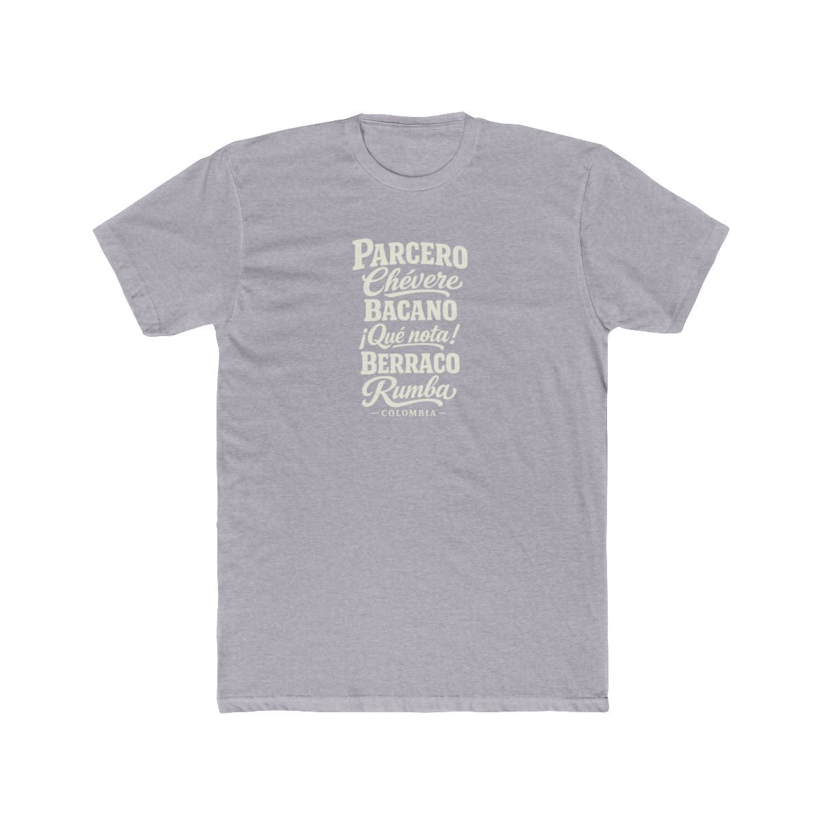 Colombia local slang men's tee — typographic sayings design | Nameshi Destinations (view 3)