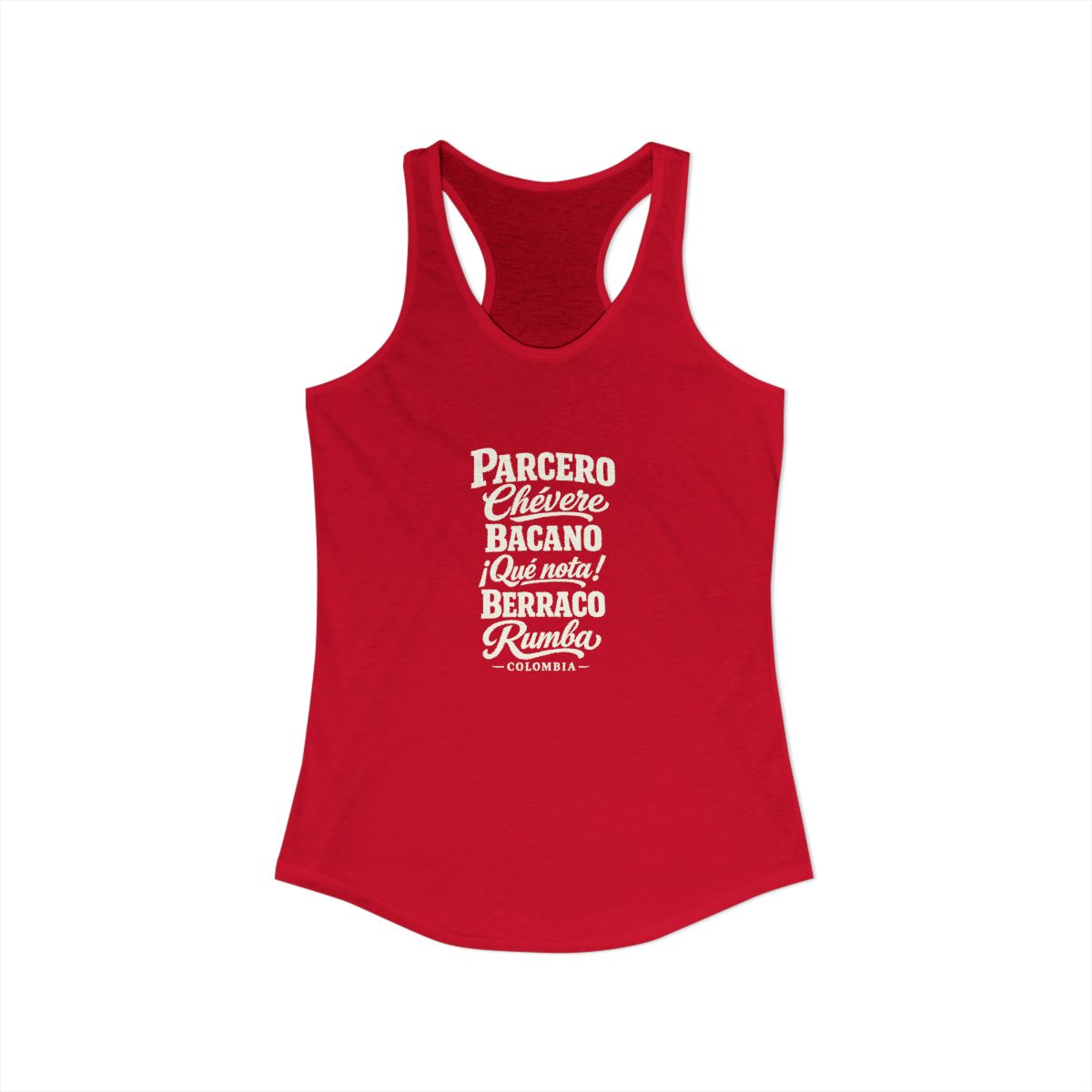Colombia local slang women's tank top — typographic sayings design | Nameshi Destinations (view 17)