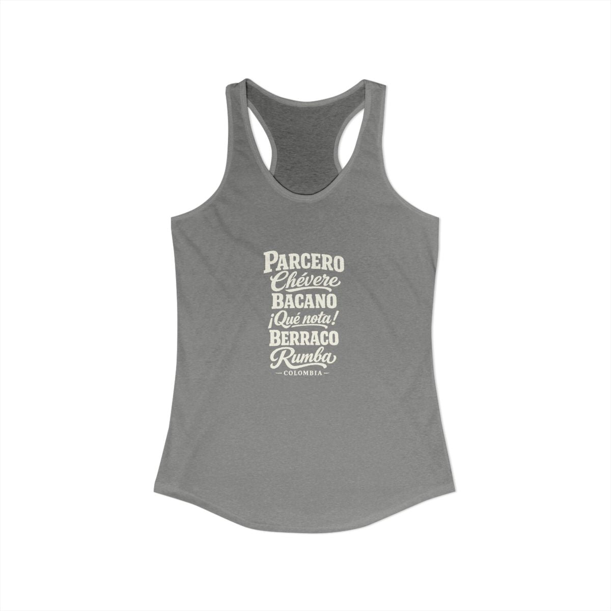 Colombia local slang women's tank top — typographic sayings design | Nameshi Destinations (view 25)