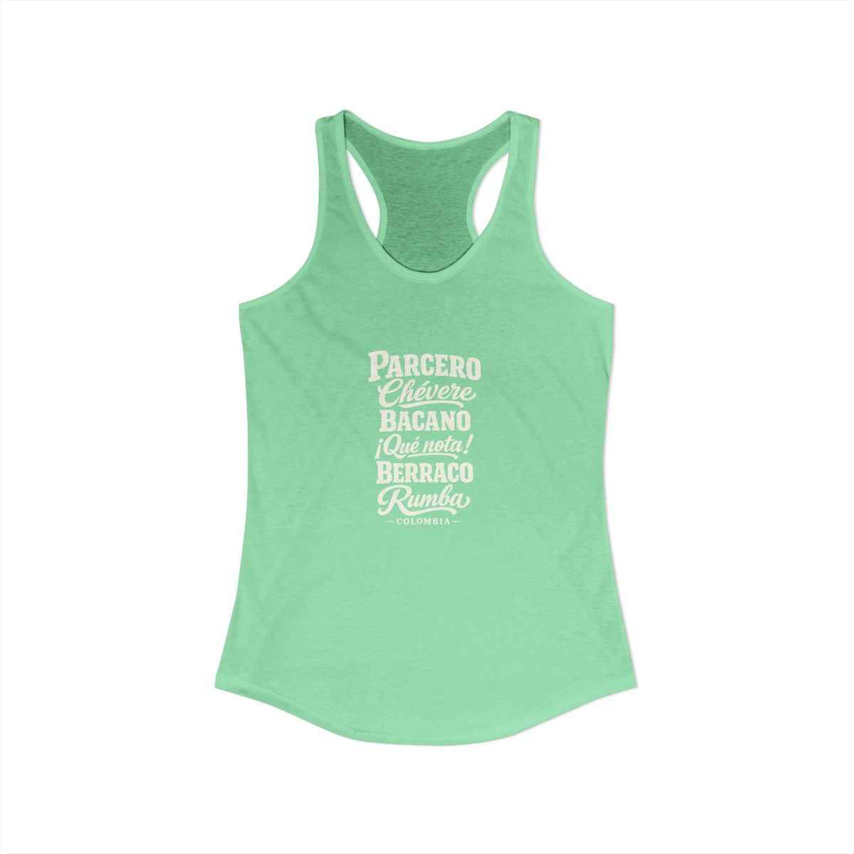 Colombia local slang women's tank top — typographic sayings design | Nameshi Destinations (view 13)