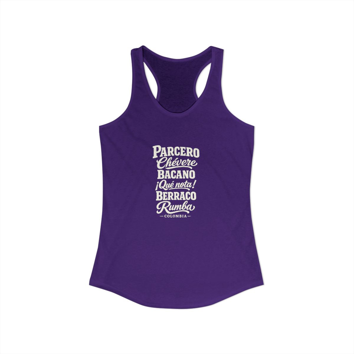 Colombia local slang women's tank top — typographic sayings design | Nameshi Destinations (view 15)